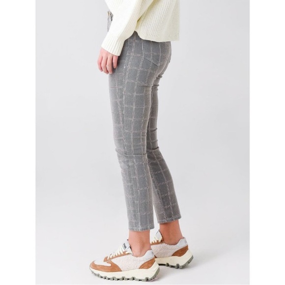 High skinny cropped “windowpane” plaid pants - Picture 2 of 6